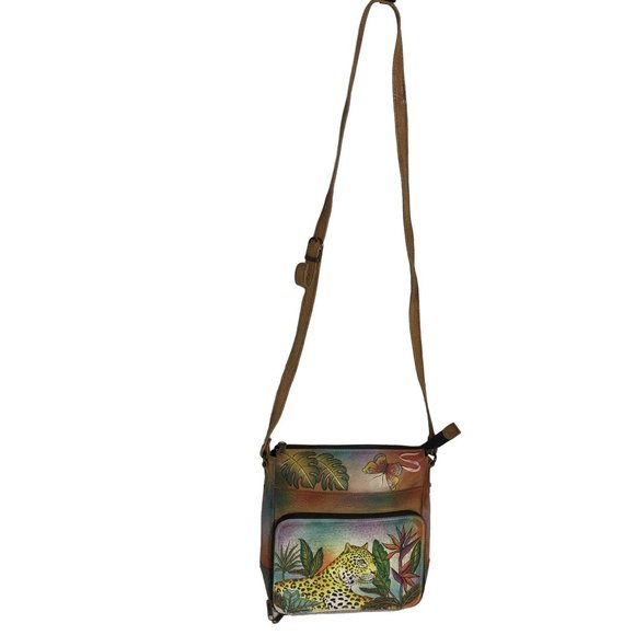 Anuschka NEVER USED Handpainted Leather Slim Travel Organizer Leopard - Picture 2 of 14